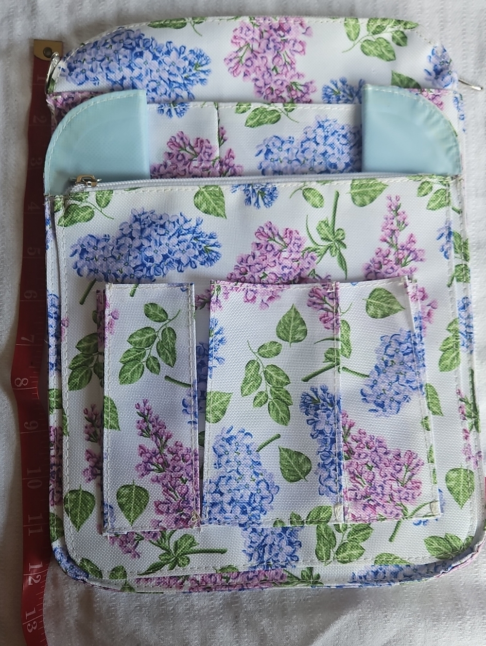 Floral Hydrangea Backpack Organizer Bag - Blue, Pink & White